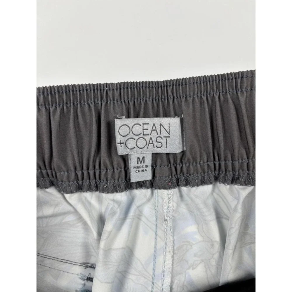 Ocean + Coast Mens Blue‎ Fish Print Board Shorts Swim Trunks Medium